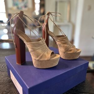 Aquazzura Tan Platform Heels
